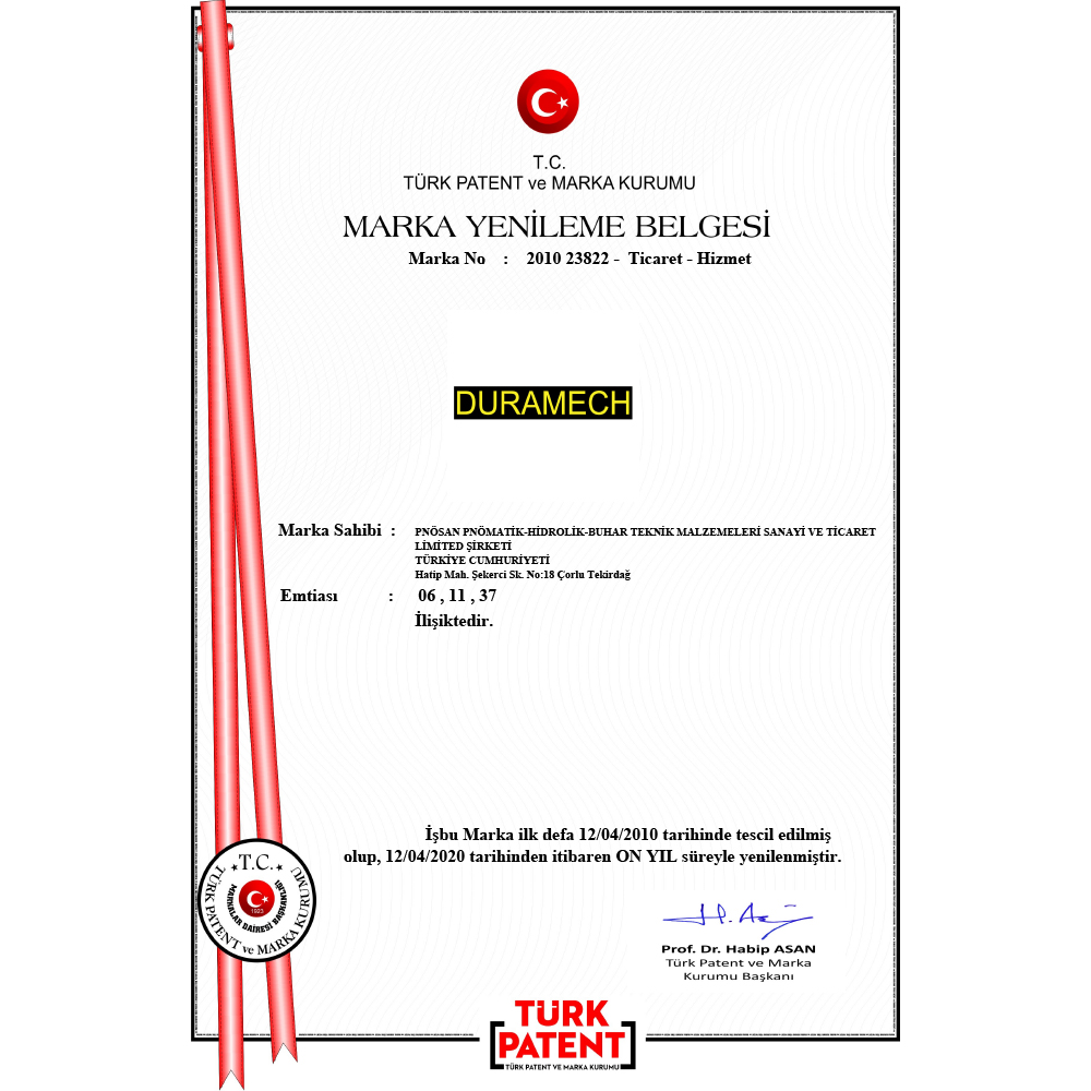 Сертификат Брендa - Duramech