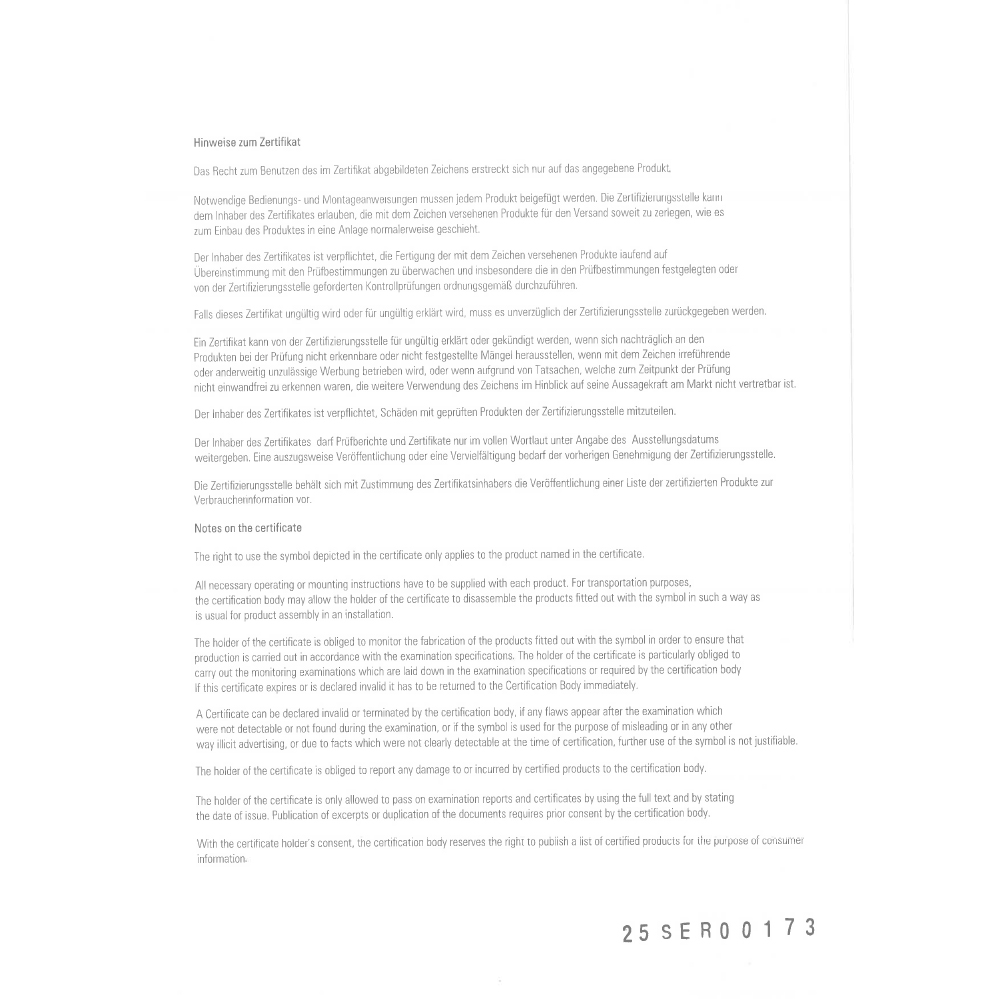 Сертификат TUV SUD